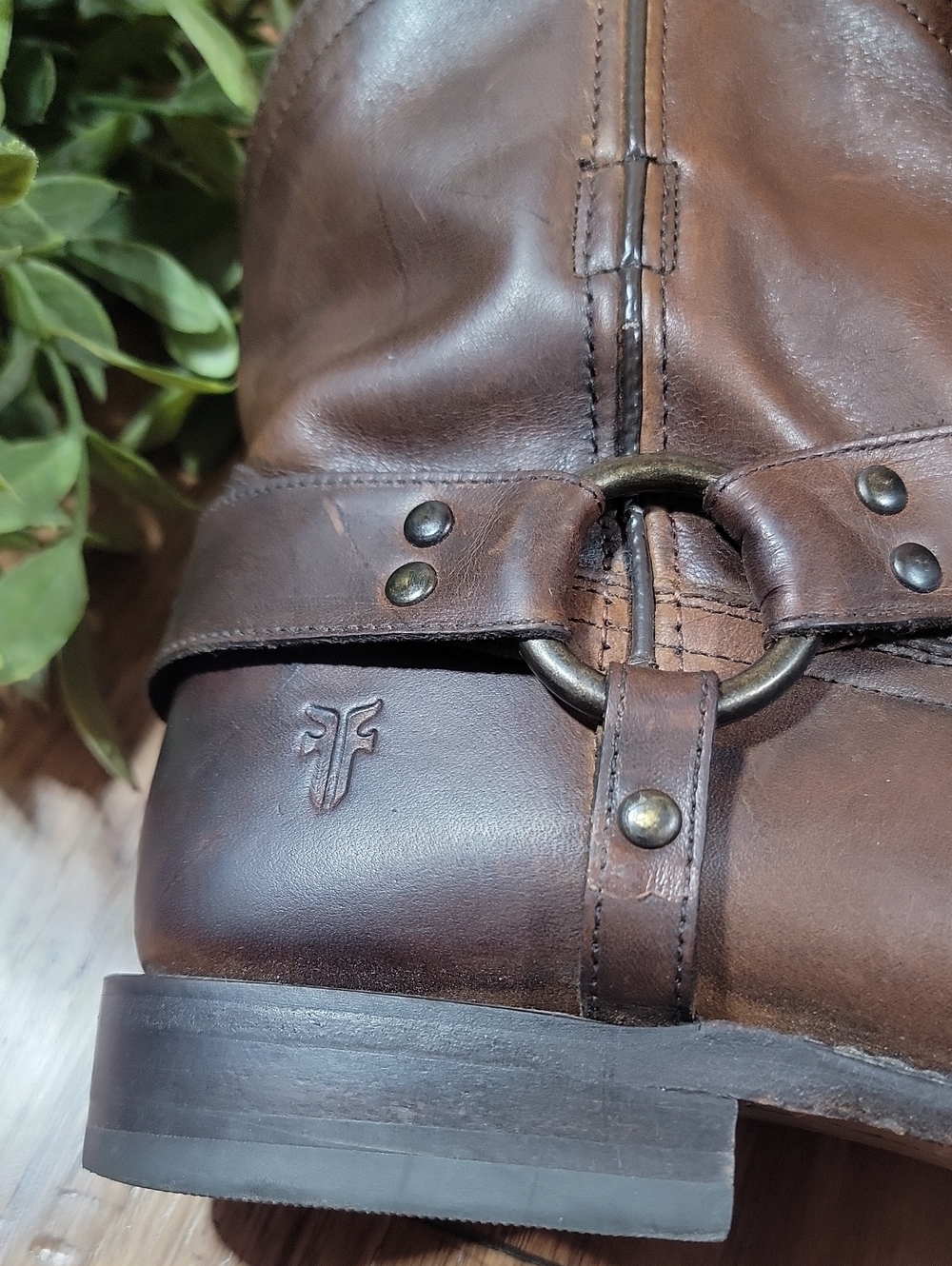 Women's Frye Wyatt Leather Harness Ankle Boots 8.5